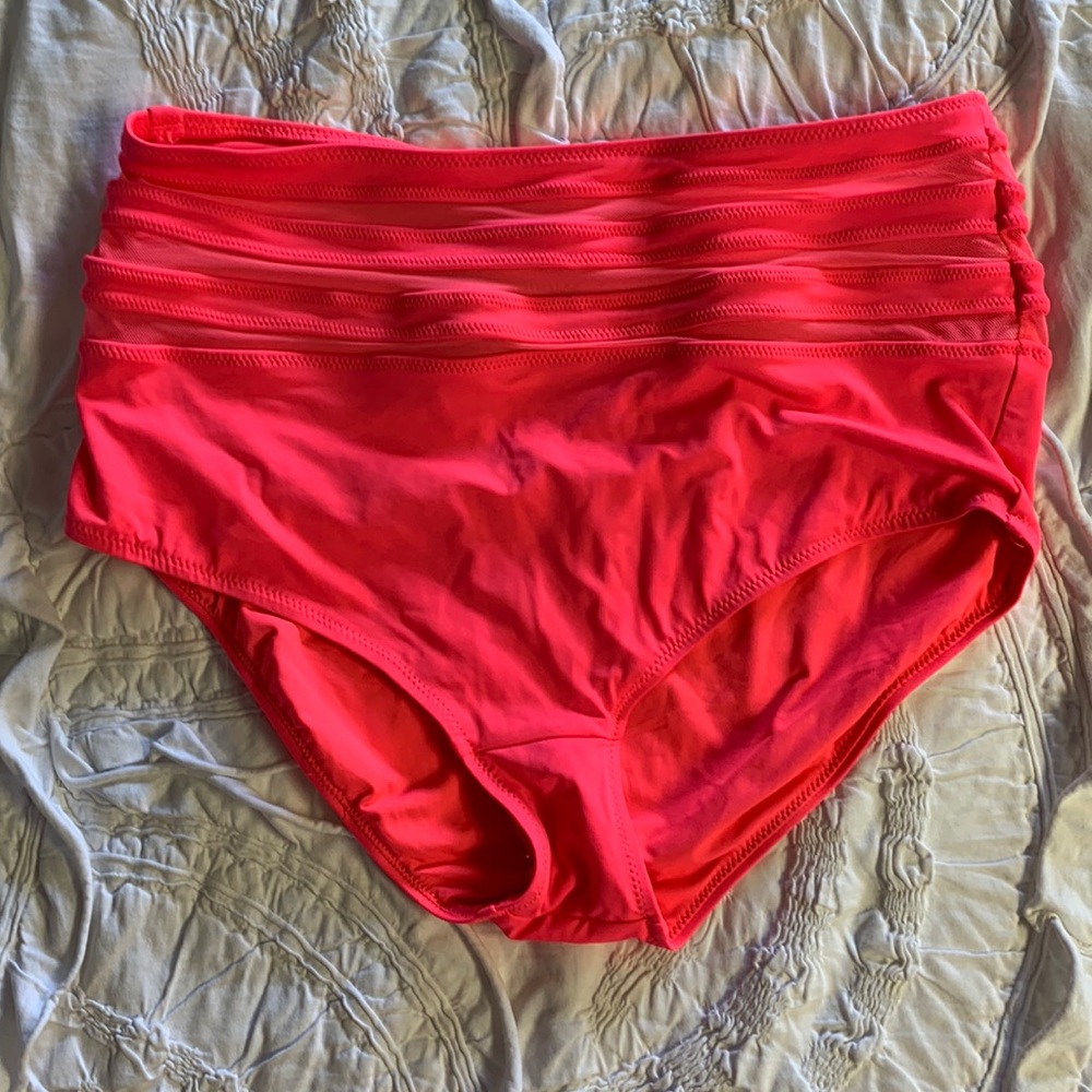 Kiava high waisted bikini bottoms EUC hot pink M